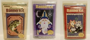 The Beadery BEADED BANNER KIT Bead Pattern Craft Kit NOS ~ Fish, Kittens, Wizard - Picture 1 of 16