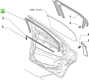 Alfa Romeo 159 berlina NUEVO GENUINO Mano Derecha Trasero Sello Puerta Superior 50504262 24C3 - Imagen 1 de 6