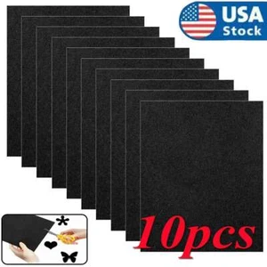 10 Pieces Black Self Adhesive Back Felt Sheets Fabric Sticky Art Craft Making US - Picture 1 of 12