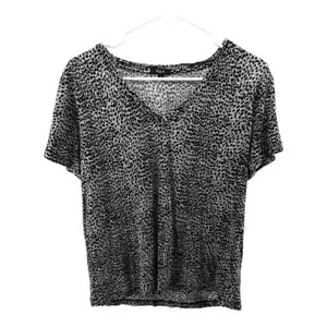 Rails | T-Shirt S Small Grau Animal Print Kurzarm The Cara Leinen - Bild 1 von 10