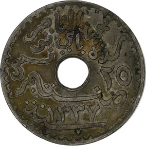 [#224461] Coin, Tunisia, Muhammad al-Nasir Bey, 25 Centimes, 1919, Paris, VF - Picture 1 of 2