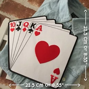 Carte Poker Gioco Casino Street Indy Cucire Ferro su Ricamato Grande Patch Posteriore XL - Foto 1 di 2