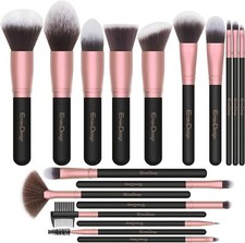 EmaxDesign Set 18 Pennelli Make Up Fondotinta Brush Ciglia Sopracciglia Cipria