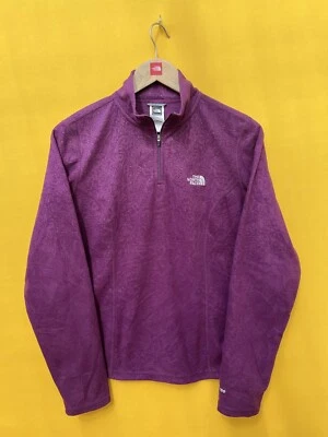 The North Face TKA 100 Embossed Floral Fleece 1/4 Zip Pullover Purple Women’s M - Image 1 of 4