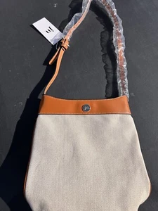 Jessica Moore Women's Canvas Bucket Bag W/Dust Bag NWT. JM-411-BGBN - Picture 1 of 4