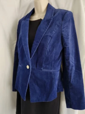 Chaqueta de Terciopelo Azul Mercado Negro Casa Blanca, Talla 10 Foto 1 de 4