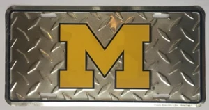 MICHIGAN WOLVERINES CAR TRUCK TAG DIAMOND LICENSE PLATE SIGN UNIVERSITY - Picture 1 of 5