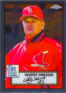 Whitey Herzog 2021 Topps Chrome Platinum Anniversary Edition Baseball Card #641