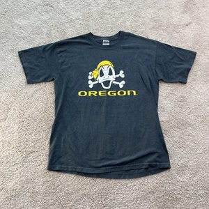 Gildan Mens Gray Oregon Ducks T-Shirt Size L Gray Short Sleeve Crew Neck Casual - Picture 1 of 8