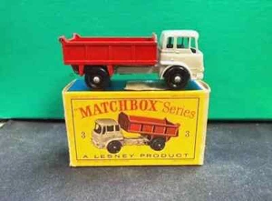 1961 Original Matchbox Lesney 3B Bedford Tipper Type D Box DEAD MINT IN BOX!! - Picture 1 of 14