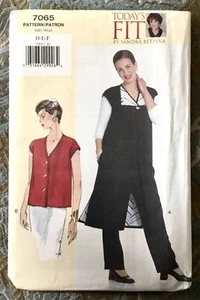 Vogue Today's Fit Betzina Pattern 7065 Boxy Loose Over-Vest SZ D-E-F UNCUT - Picture 1 of 2