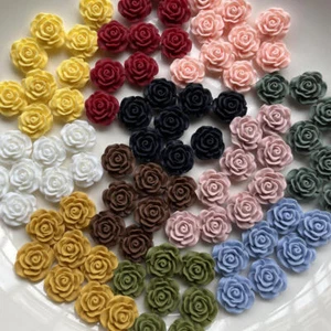 DIY10pcs 20mm Flat Back Resin Cabochon Scrapbook 3D Resin Flowers Embellishments - Picture 1 of 28