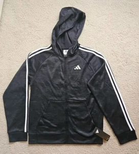 ADIDAS Boys Full Zip Hoodie Sweater XL (18/20) Gray/Black NWT - Picture 1 of 7