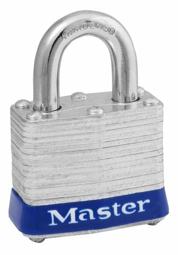 Master Lock 3EURD Lucchetto Laminato 38mm Arco Acciaio cementato 19mm, Blu e Arg - Immagine 1 di 1