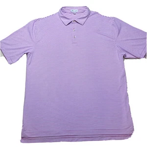 Peter Millar Mens XXL Pink White Striped Golf Polo Summer Comfort - Picture 1 of 11
