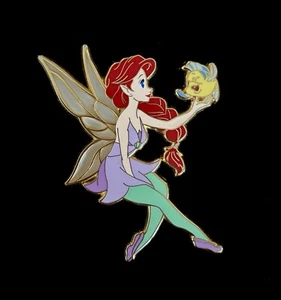 The Little Mermaid Pastel Ariel & Flounder “Precious Pixies” Fantasy Pin LE 50 - Picture 1 of 2