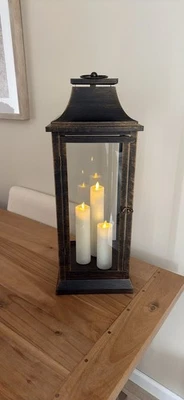 Luminara 25" Heritage Tri-Candle Bronze Lantern for Indoor and Outdoor Use - Image 1 of 4