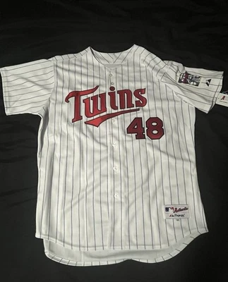 Majestic Authentic Collection Minnesota Twins Torii Hunter #48 Jersey - Image 1 of 4