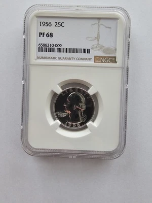 SILVER 1956 PF68 WASHINGTON QUARTER GRADED NGC 25C P MINT AG COIN - Image 1 of 4