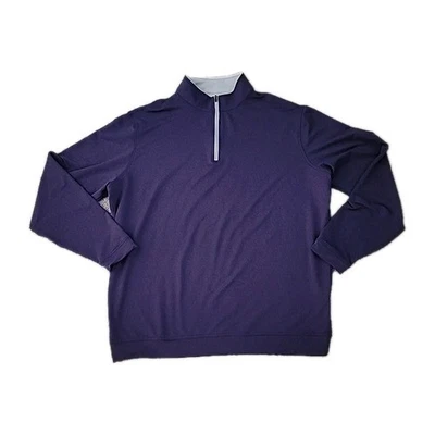 Camisa masculina Peter Millar 1/4 com zíper XXL golfe roxa jaqueta secagem rápida - Imagem 1 de 4