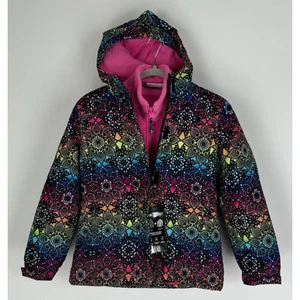 The Childrens Place Girls Rainbow Floral Geometric 3 in 1 Jacket Size Large NWT - Picture 1 of 11