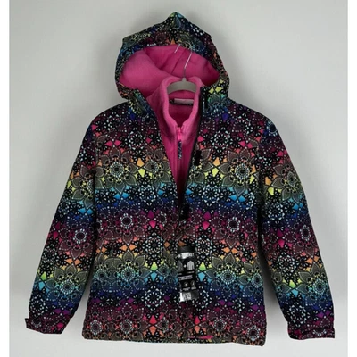 The Childrens Place Girls Rainbow Floral Geometric 3 in 1 Jacket Size Large NWT - Image 1 of 4