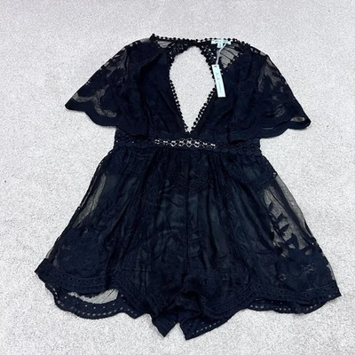 She + Sky Romper Mujer Negro Manga Corta Talla Pequeña Nuevo Con Etiquetas Foto 1 de 4