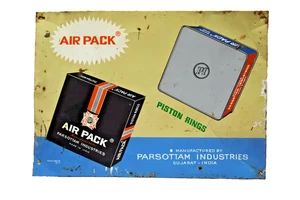 Vintage Air Pack Kolbenringe Blech Werbeschild Parsottam Industries Gujarat - Bild 1 von 6