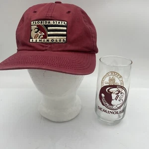 Florida State University Seminoles Vintage Drinking Glass and Box Seat Hat - Picture 1 of 12