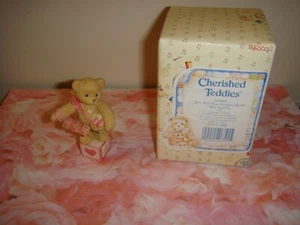 Cherished Teddies Bear With Heart Dangling Blocks Mini Figurine - Picture 1 of 3