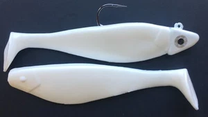 2 oz Shad Jig 7/0 gancho con 6 pulgadas sombra cuerpo rayador señuelo pez roca - blanco - Imagen 1 de 1