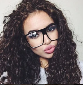Flat Top Huge Big Oversized XXL Square "Lauren" Eyeglasses Clear SHADZ Gafas - Picture 1 of 13