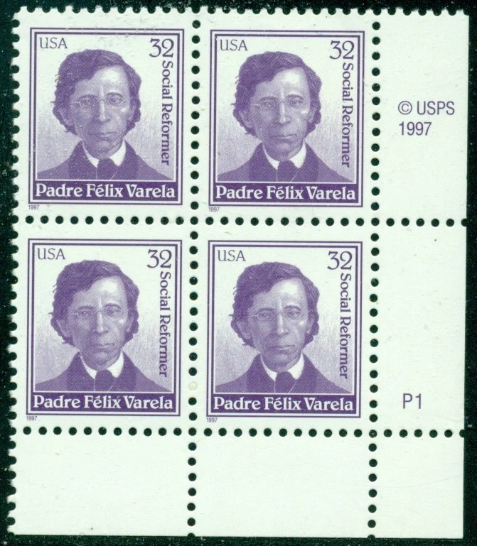 SCOTT # 3161 PADRE FELIX VARELA PLATE BLOCK, MINT, OG, NH, GREAT PRICE! - Image 1 of 1