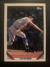 1993 Topps #686 Russ Springer New York Yankees Signed Card Autographed