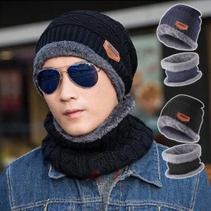 Winter Strick Mütze Schal Set Herren Damen Kinder Ohr Kopf Hals Abdeckung Warm Ski Beanie Mütze - Bild 1 von 18