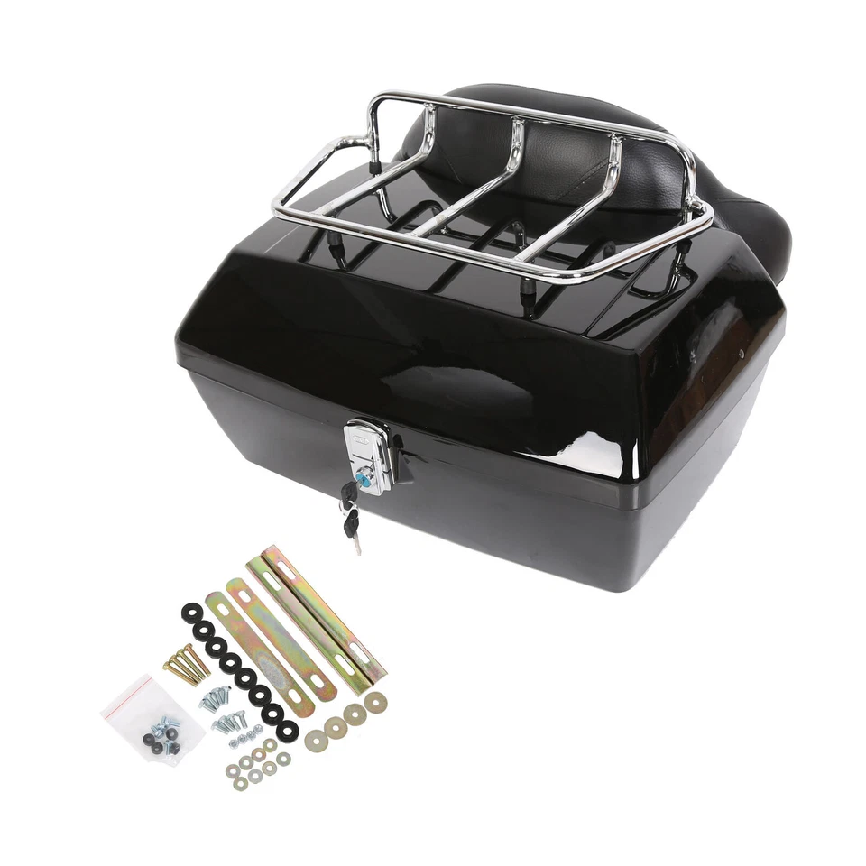 For Harley Honda Yamaha Cruiser Motorcycle Trunk Storage Box Luggage Rack - Image 1 of 4