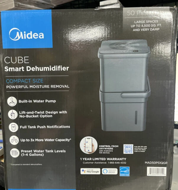 Midea MAD50PS1QGR 23.6L Dehumidifier - Gray