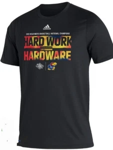 Kansas Jayhawks Adidas 2022 Ncaa Mens Basketball National Champions Tshirt Large - Picture 1 of 3