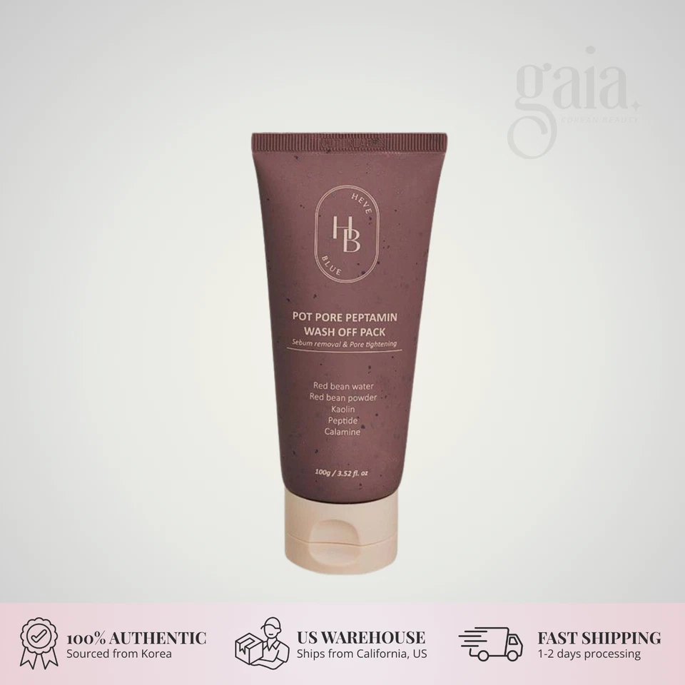 HEVEBLUE Pot Pore Peptamin Wash Off Pack 100g | Red Bean & Peptide Mask - Image 1 of 1