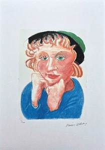 DAVID HOCKNEY - Celia in a green Hat - signed, numbered edition 12/200, 35x50 cm - Picture 1 of 4