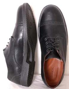 J. Koda Bradman Black Pebbled Leather Cap-Toe Shoes Oxford EU 45 Men's 12 - Picture 1 of 9