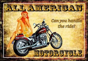 12" x 16" ALL AMERICAN~CAN YOU HANDLE THE RIDE~MOTORCYCLE ~ METAL SIGN - CR13 - Picture 1 of 1