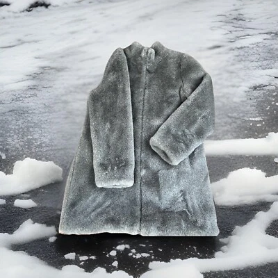 Chaqueta Abrigo Anorak Para Mujer Calvin Klein Piel Sintética Gris Talla Grande Foto 1 de 4