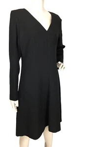 Vintage Yves Saint Laurent Black 100% Wool Darted Bust Sheath Dress Size 10 NWT - Picture 1 of 8