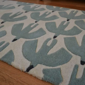 Hand tufted buds print soft woolen rug, handmade Runner carpet for living room, - Picture 1 of 4