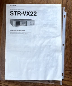 Sony STR-VX22 Stereo Receiver Operating Instructions, Original - Picture 1 of 2