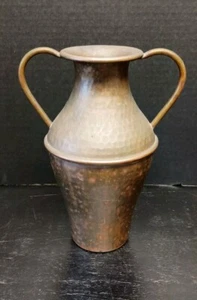 Jarrón antiguo de cobre martillado con doble mango urna 8,75" - Imagen 1 de 11