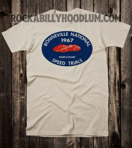 Retro Hot Rod Tee T Shirt Drag Race Speed Shop Bonneville 67 Salt Flats - Picture 1 of 7