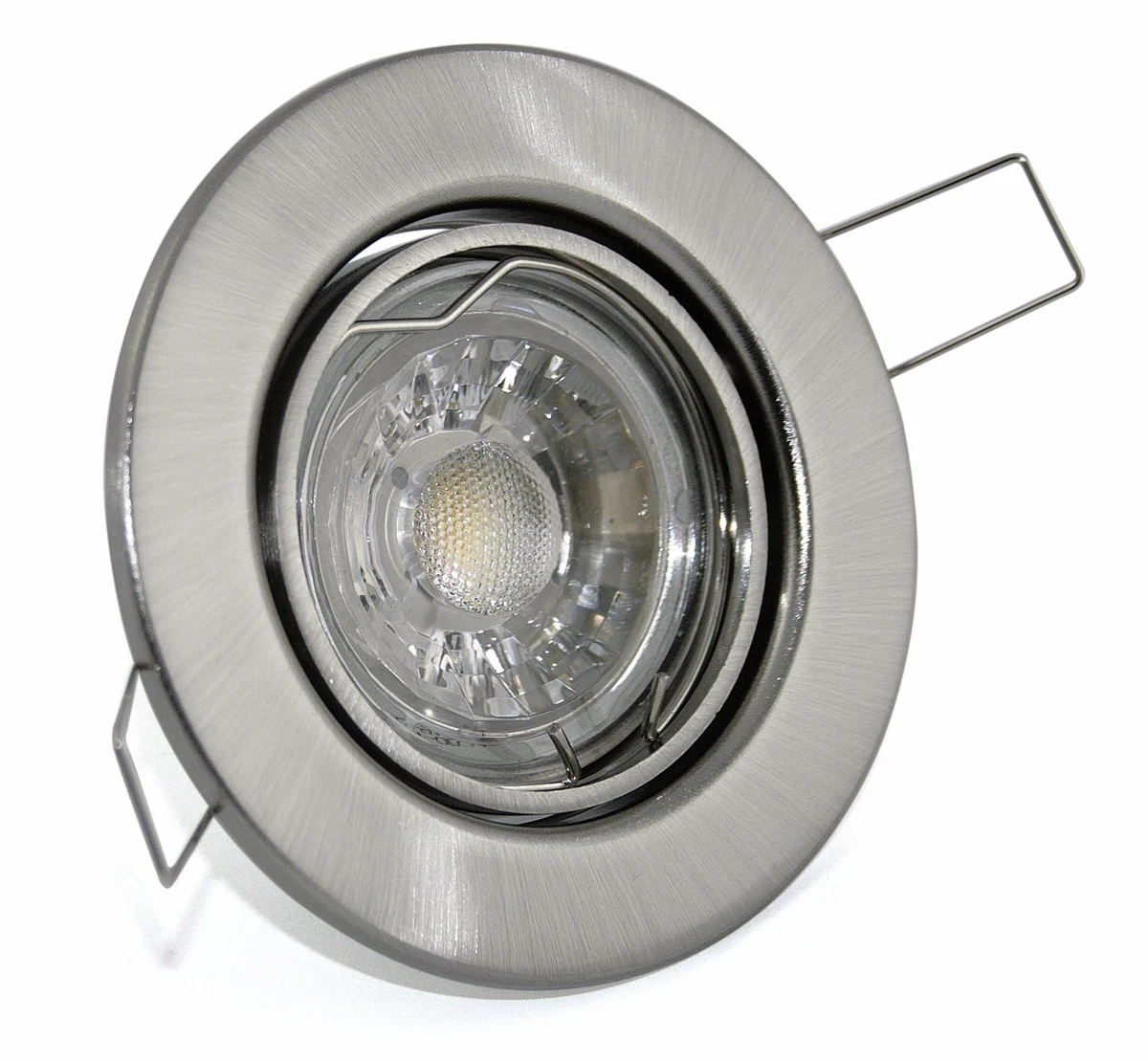 6x LED Einbaustrahler Set – 7 Watt Warmweiß, Silber, Schwenkbar Für 70mm Bohrloch