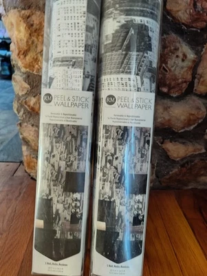 Papel pintado RoomMates pelar y pegar "Gran Manzana" Cityscape Skyline blanco y negro (paquete de 2) Foto 1 de 4